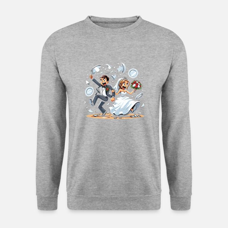 Zusammen unschlagbar zur Polterhochzeit - Unisex Pullover - Weißgrau meliert
