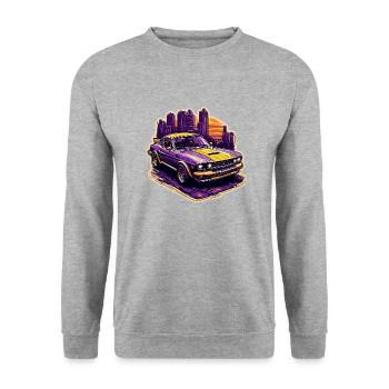 Auto / Fahrzeug / PKW / Mobil / Old Timer / fahren - Unisex Pullover - Weißgrau meliert - Vorne - Alina (178cm) & Michal (187cm)