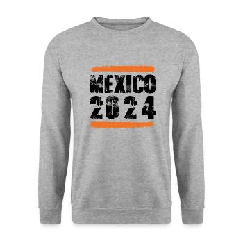 Mexiko 2024 Team - Unisex Pullover - Weißgrau meliert - Vorne - Alina (178cm) & Michal (187cm)