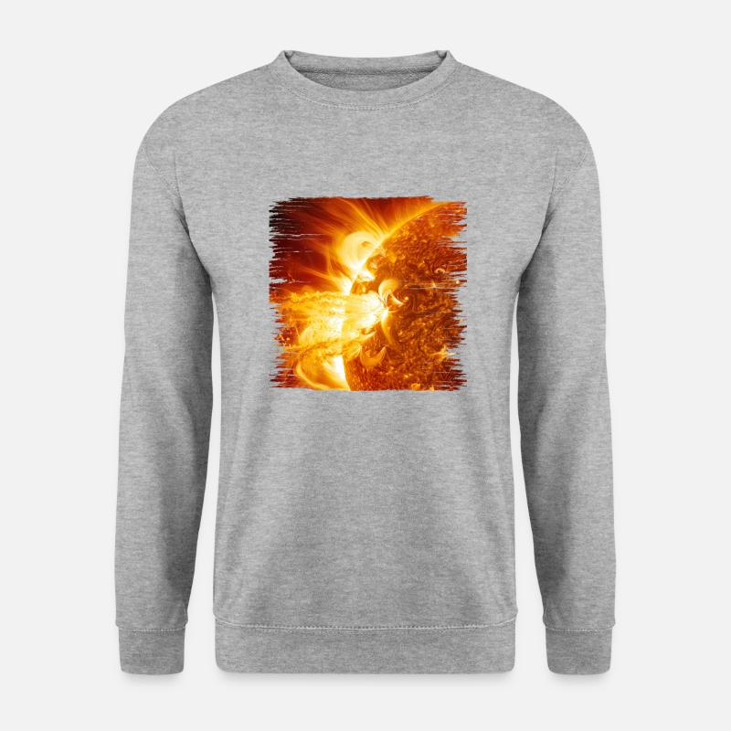 Faszination Sonneneruption - Unisex Pullover - Weißgrau meliert