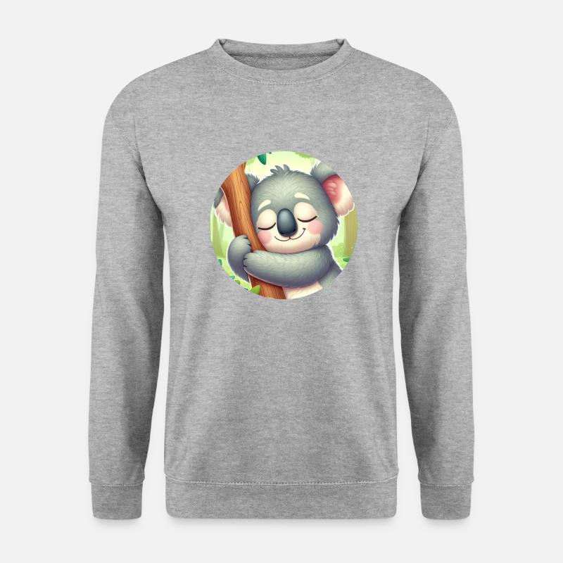glücklicher Koalabär Koala - Unisex Pullover - Weißgrau meliert
