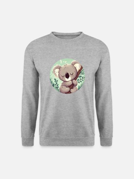 glücklicher Koalabär Koala - Unisex Pullover - Weißgrau meliert