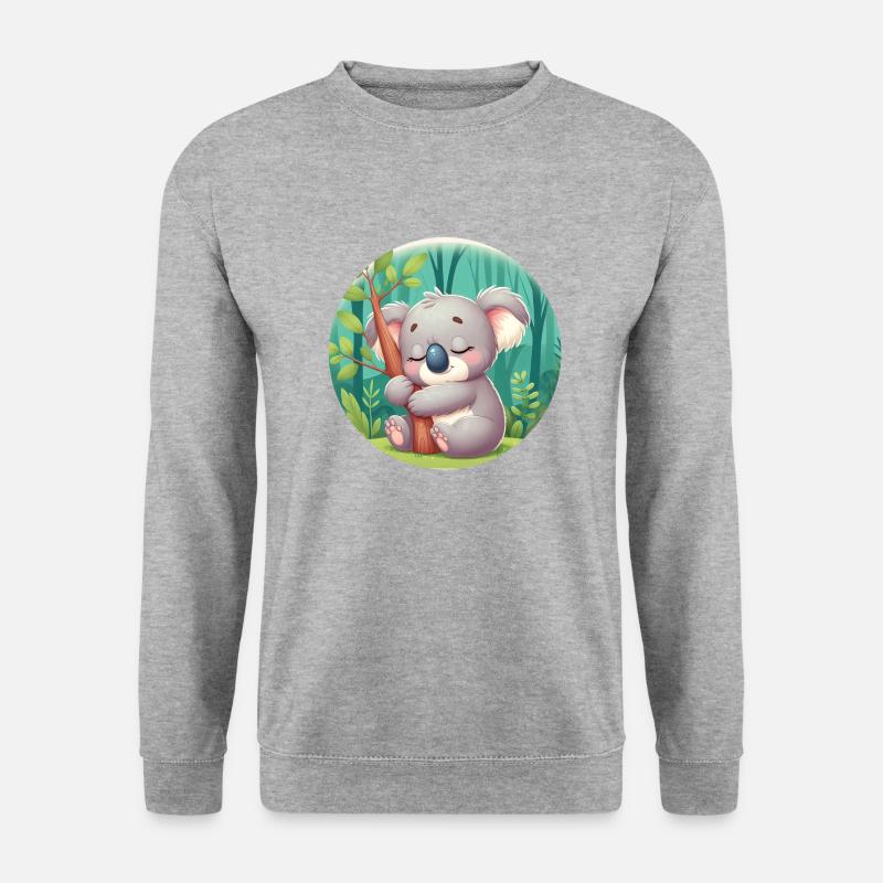glücklicher Koalabär Koala - Unisex Pullover - Weißgrau meliert