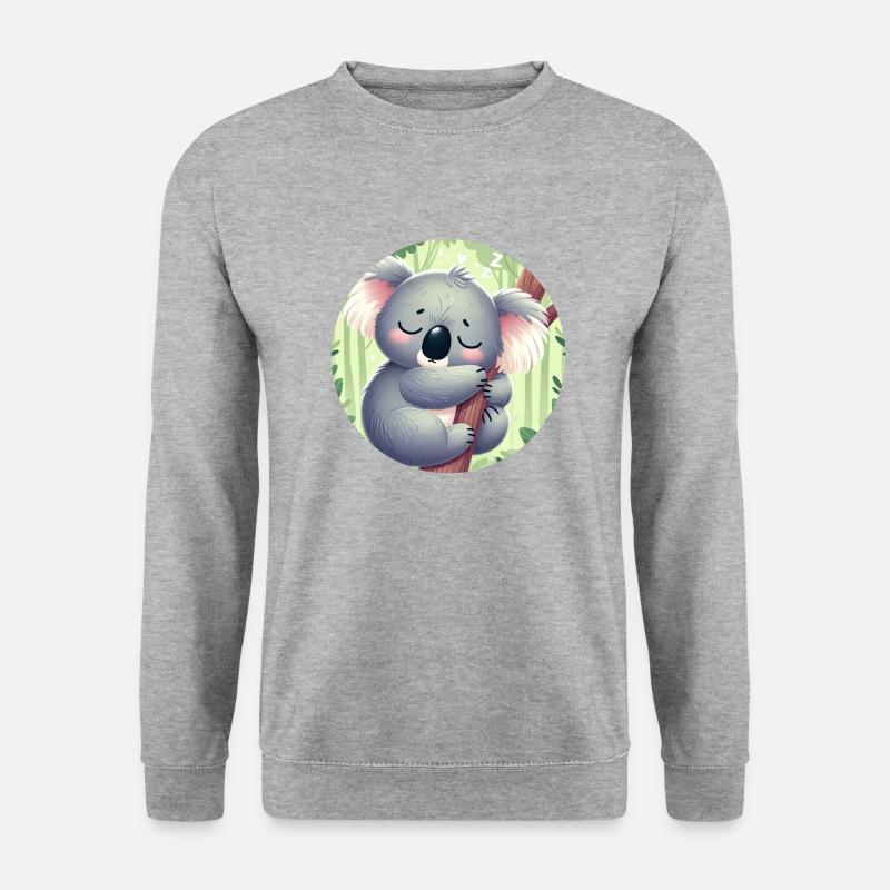glücklicher Koalabär Koala - Unisex Pullover - Weißgrau meliert