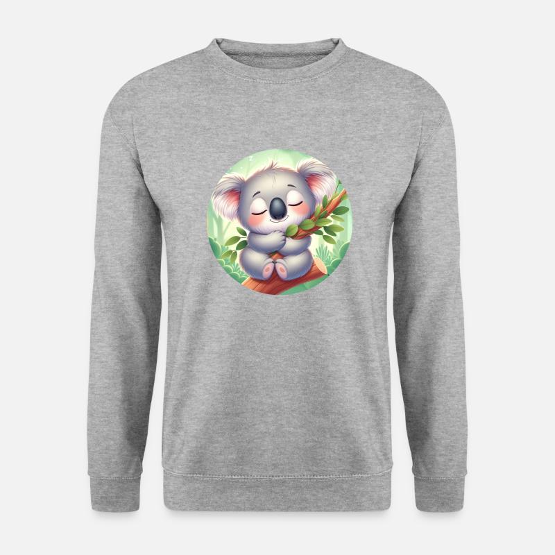 glücklicher Koalabär Koala - Unisex Pullover - Weißgrau meliert