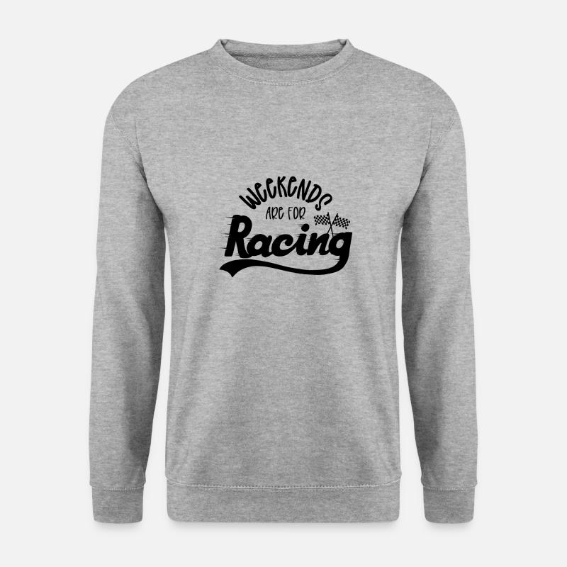 Weekends are for Racing - Unisex Pullover - Weißgrau meliert