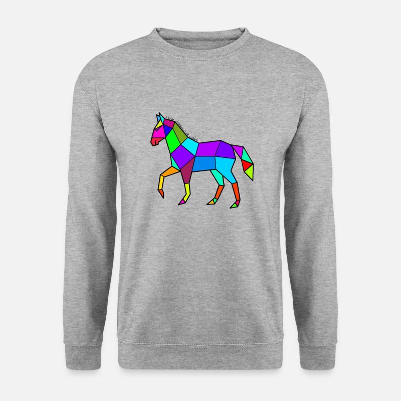 pferd polygon bunt - Unisex Pullover - Weißgrau meliert