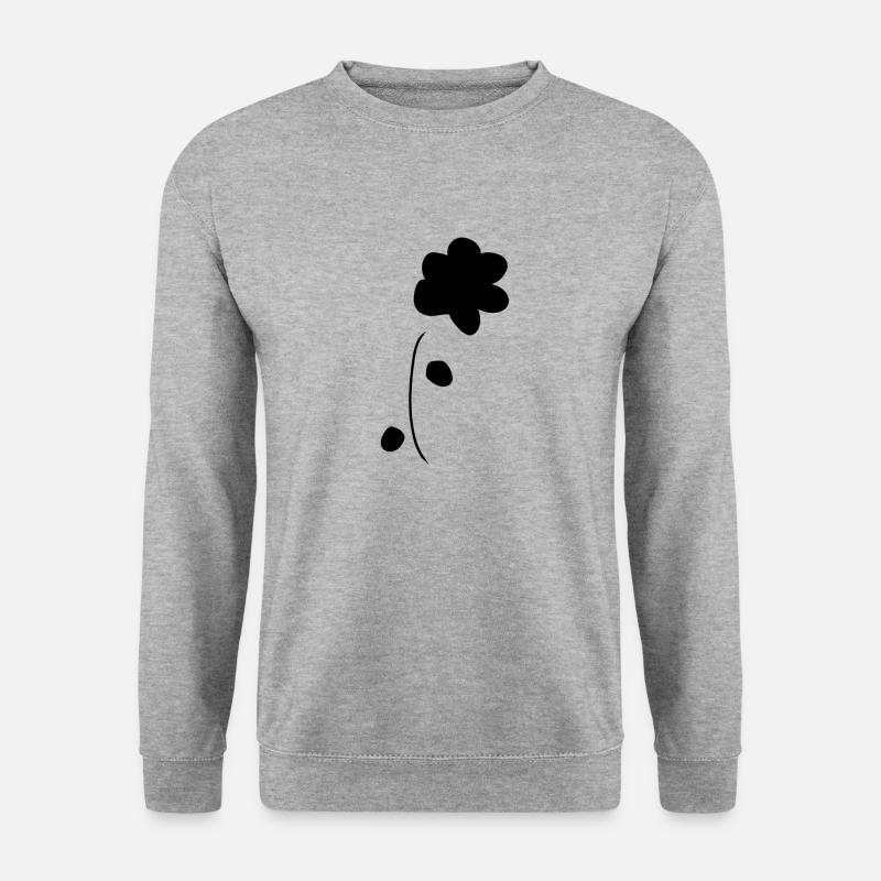 Blume Symbol Pflanze form - Unisex Pullover - Weißgrau meliert
