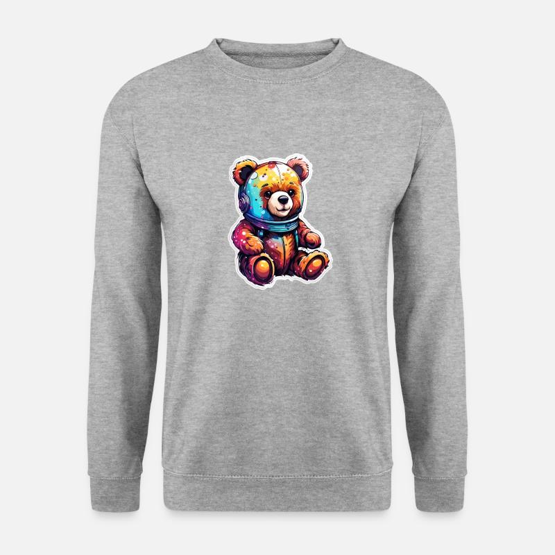 Teddybär / Kuscheltier / Stofftier / Geschenkidee - Unisex Pullover - Weißgrau meliert