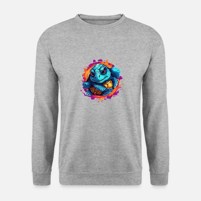 Schildkröte spring aus dem Bild - Unisex Pullover - Weißgrau meliert