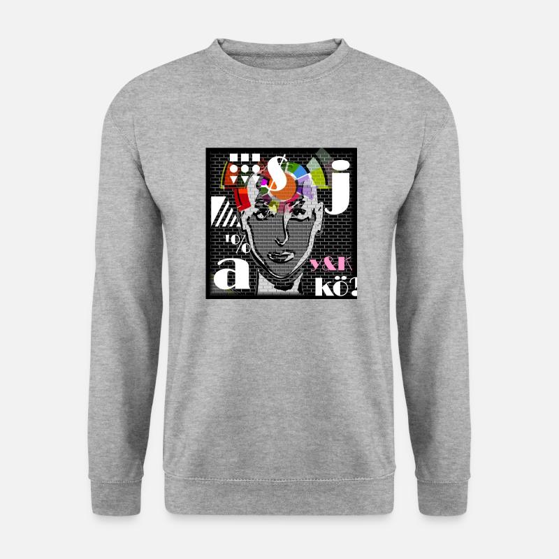 POP ART vs 009 - Unisex Pullover - Weißgrau meliert
