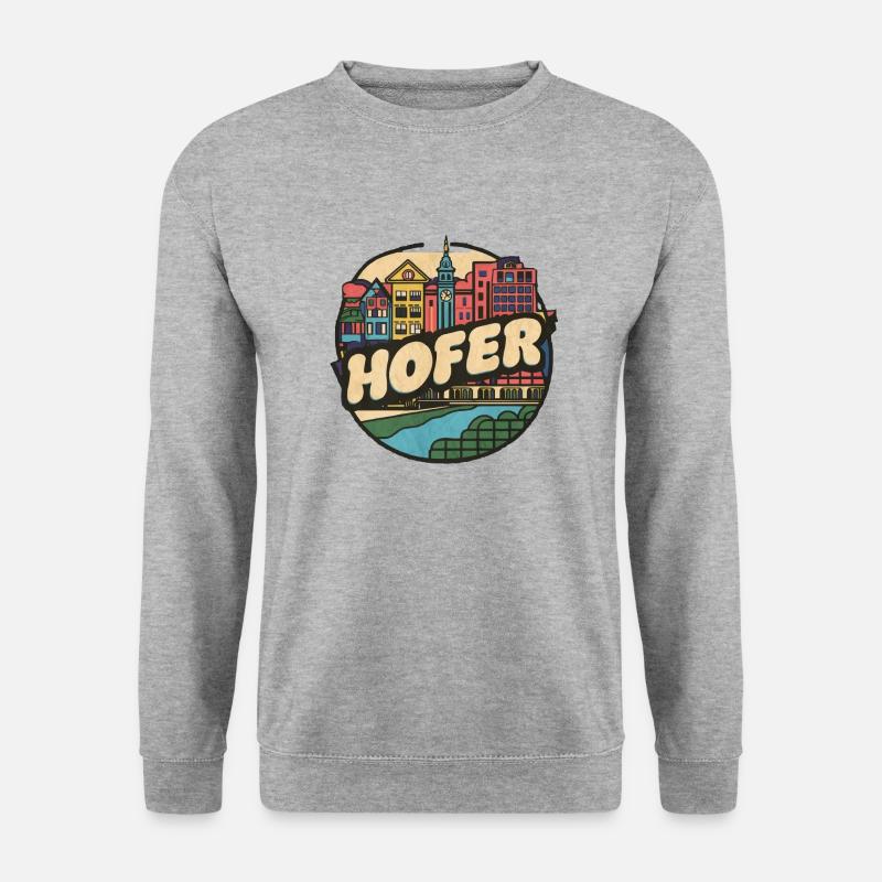 Hofer Hof an der Saale Oberfranken - Unisex Pullover - Weißgrau meliert