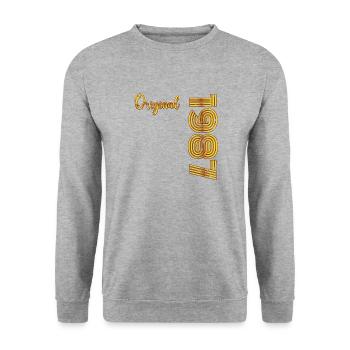 Millésime 1987 - Sweat-shirt Unisexe - gris chiné - Devant - Alina (178cm) & Michal (187cm)