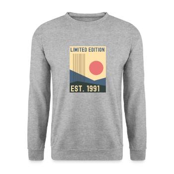 Millésime 1991 - Sweat-shirt Unisexe - gris chiné - Devant - Alina (178cm) & Michal (187cm)