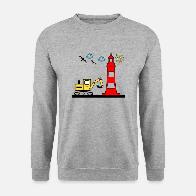 Bagger - Unisex Pullover - Weißgrau meliert