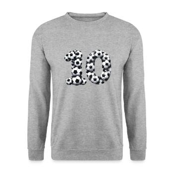 10 10e anniversaire de football - Sweat-shirt Unisexe - gris chiné - Devant - Alina (178cm) & Michal (187cm)
