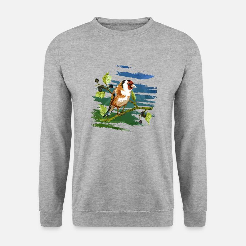 Bunter Vogel - Unisex Pullover - Weißgrau meliert