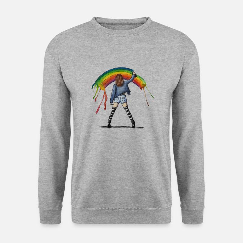 Rainbow Flow - Unisex Pullover - Weißgrau meliert