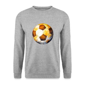 Fußball Ball Aquarell - Unisex Pullover - Weißgrau meliert - Vorne - Alina (178cm) & Michal (187cm)
