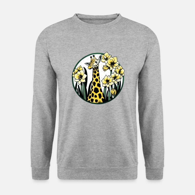 Giraffe - Unisex Pullover - Weißgrau meliert