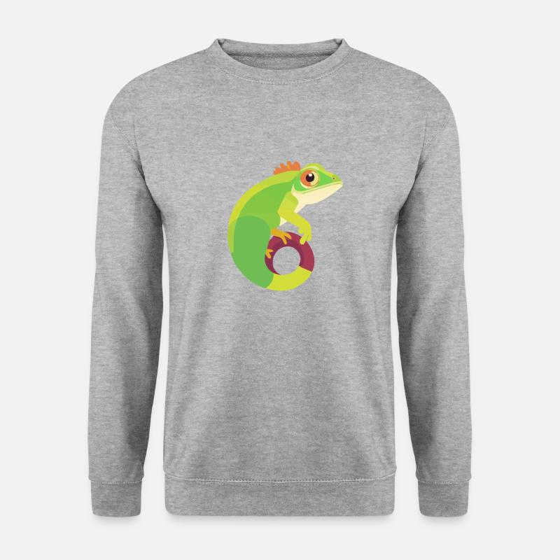 Chamäleon gürn - Unisex Pullover - Weißgrau meliert