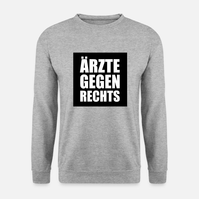 Ärzte gegen rechts - Unisex Pullover - Weißgrau meliert