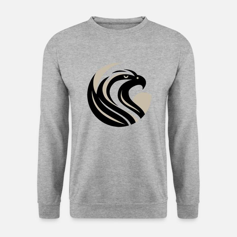 Stilisierter Adlerkopf - Unisex Pullover - Weißgrau meliert