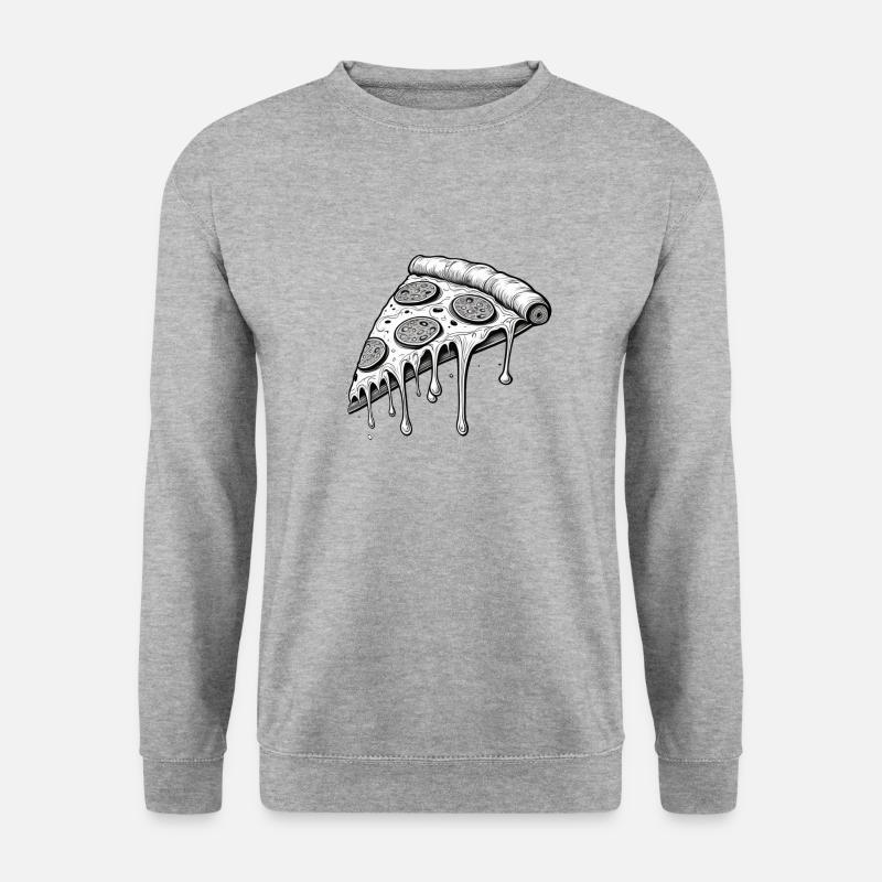 Pizza Time! - Unisex Pullover - Weißgrau meliert