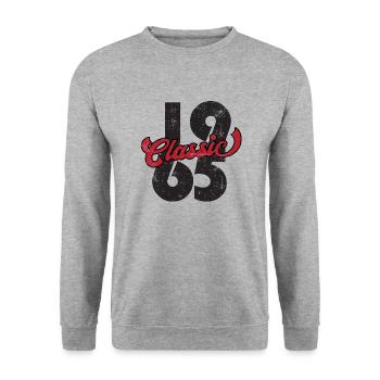 Millésime 1965 - Sweat-shirt Unisexe - gris chiné - Devant - Alina (178cm) & Michal (187cm)