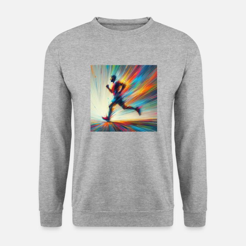 Laufender Mann 3 - Unisex Pullover - Weißgrau meliert