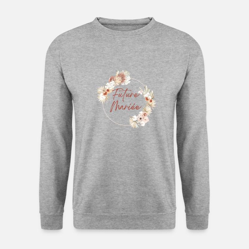 Bride-to-be crown Boho flowers - Unisex Sweatshirt - salt & pepper