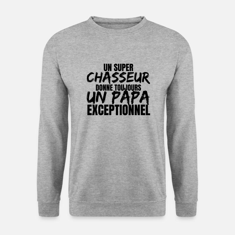 SUPER DAD JÄGER - Unisex Pullover - Weißgrau meliert