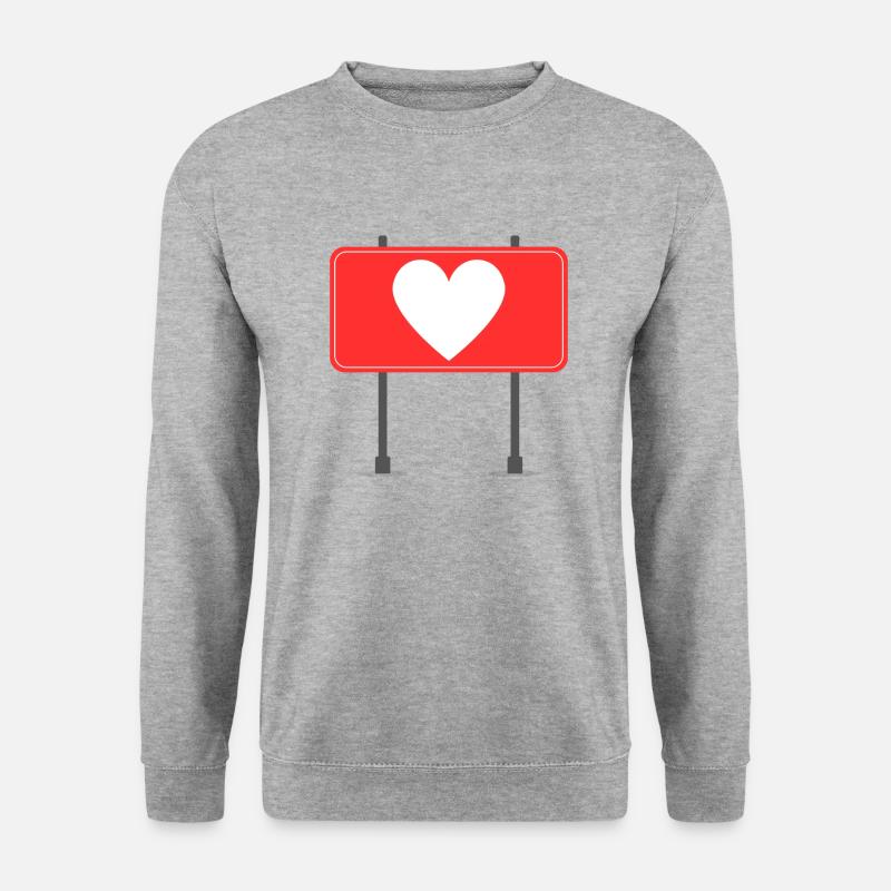 Liebes-Panel - Unisex Pullover - Weißgrau meliert
