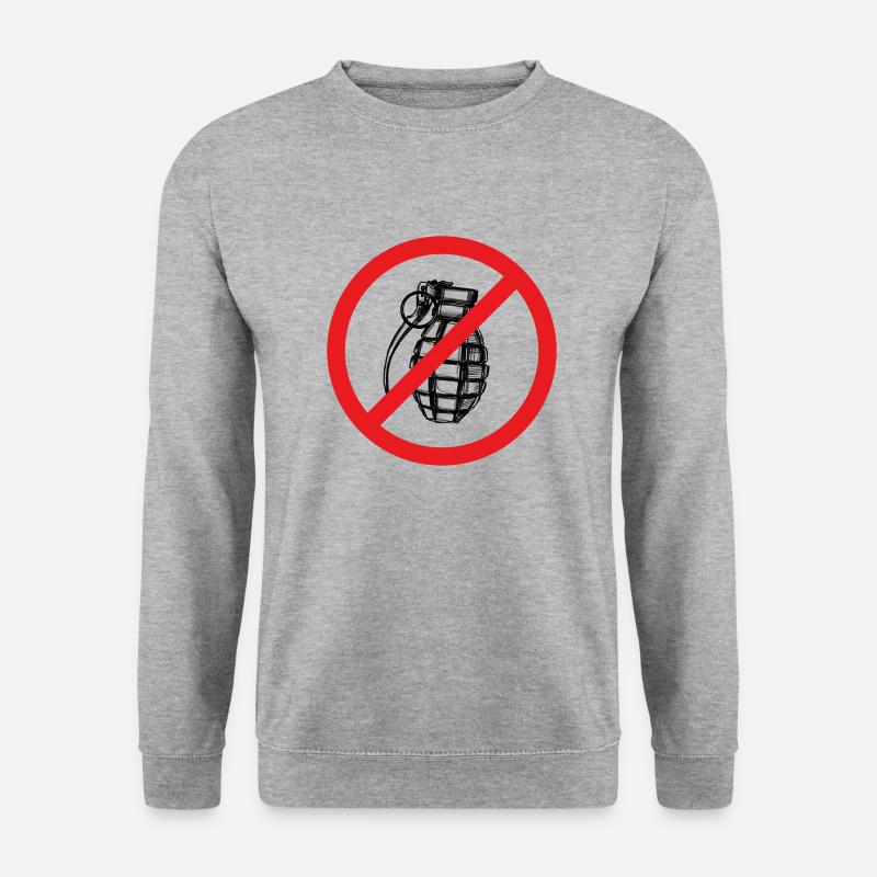 Stop War / Grenade interdite ! - Sweat-shirt Unisexe - gris chiné