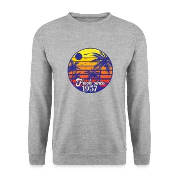Millésime 1957 - Sweat-shirt Unisexe - gris chiné - Devant - Alina (178cm) & Michal (187cm)