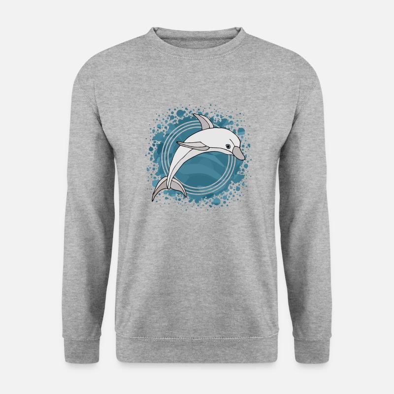 Delfin - Unisex Pullover - Weißgrau meliert