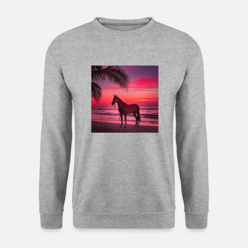 Pferdekunst - Unisex Pullover - Weißgrau meliert