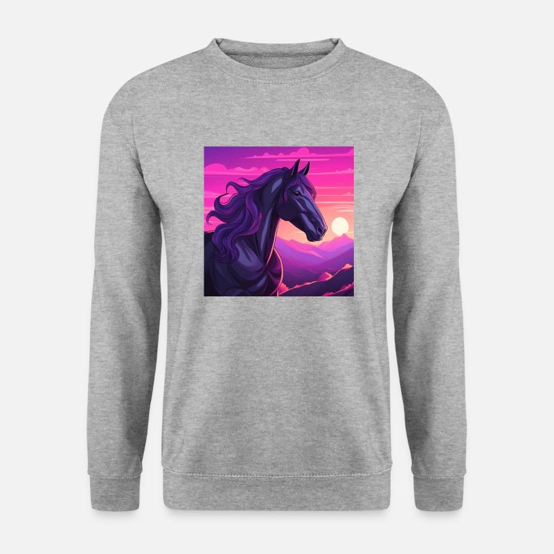 Pferdekunst - Unisex Pullover - Weißgrau meliert