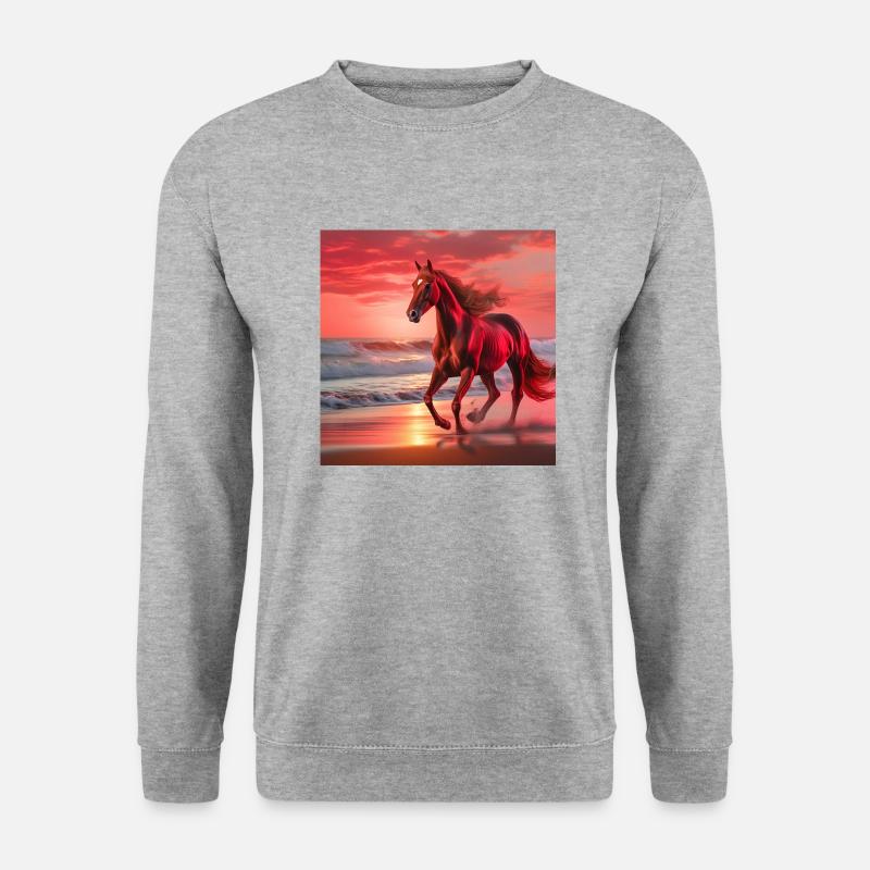 Pferdekunst - Unisex Pullover - Weißgrau meliert