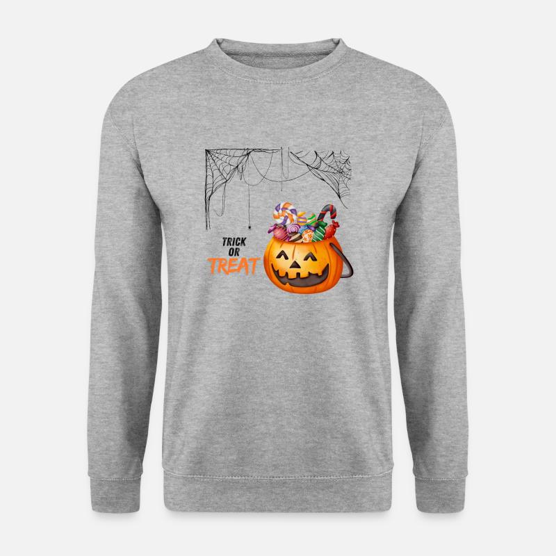 Halloween trick or treat - Unisex Pullover - Weißgrau meliert