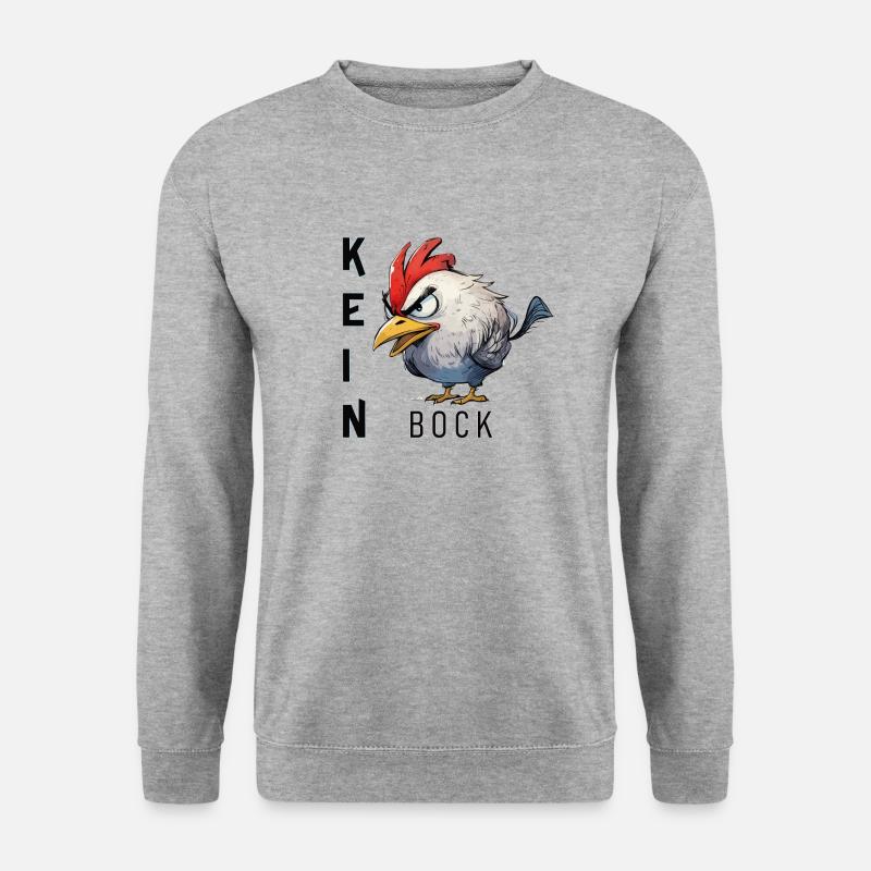 böser Hahn kein bock - Unisex Pullover - Weißgrau meliert