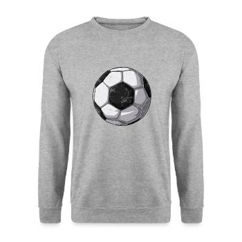 Fußball Ball Vintage - Unisex Pullover - Weißgrau meliert - Vorne - Alina (178cm) & Michal (187cm)