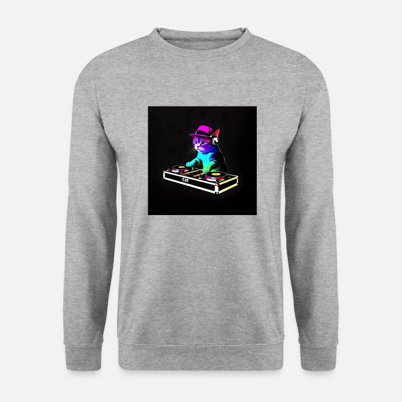 DJ Chat Scratch - Unisex Pullover - Weißgrau meliert
