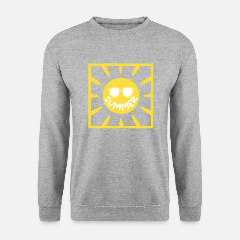 Sonne, Sommer und Gläser - Unisex Pullover - Weißgrau meliert