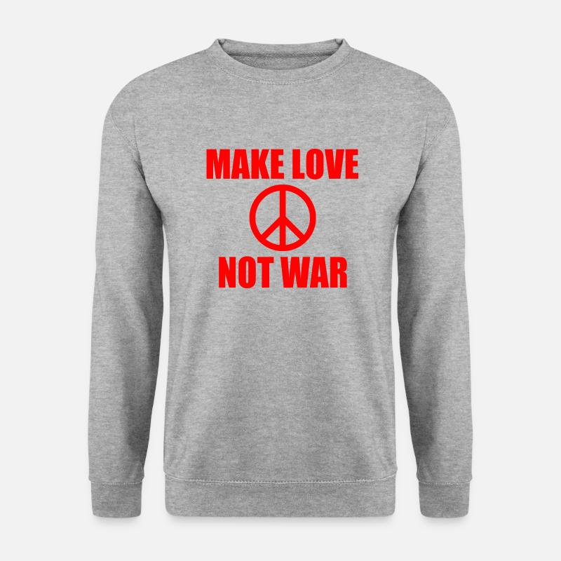 Make love not war - Unisex Pullover - Weißgrau meliert