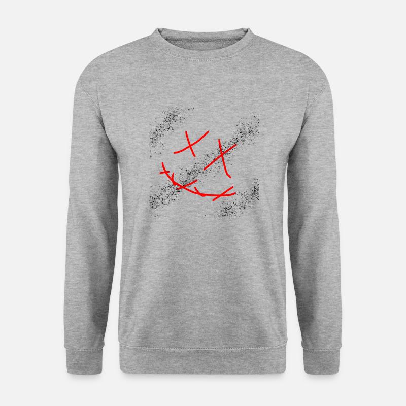 Deathly smile - Unisex Pullover - Weißgrau meliert