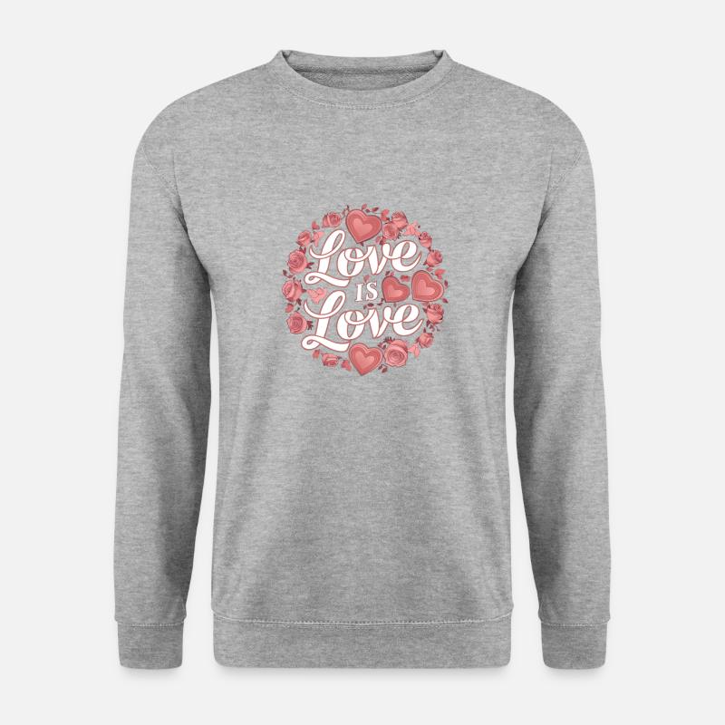 LIEBE IST LIEBE - Unisex Pullover - Weißgrau meliert