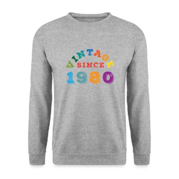 Millésime 1980 - Sweat-shirt Unisexe - gris chiné - Devant - Alina (178cm) & Michal (187cm)