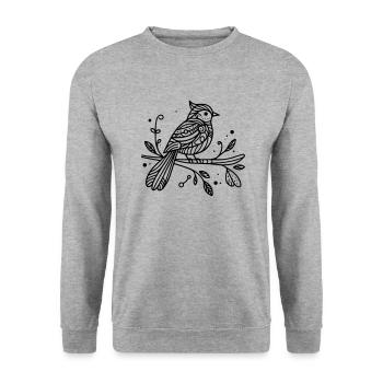 Oiseau - Sweat-shirt Unisexe - gris chiné - Devant - Alina (178cm) & Michal (187cm)