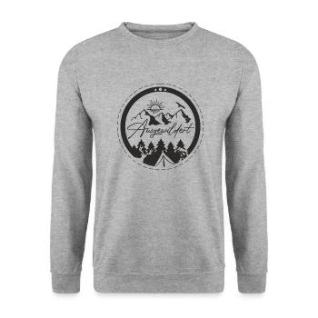 Ausgewildert Logo transparent - Unisex Pullover - Weißgrau meliert - Vorne - Alina (178cm) & Michal (187cm)
